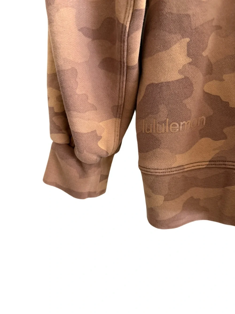LULULEMON Perfectly Oversized Crew Heritage 365 Camo Beige Size 10 Estimated